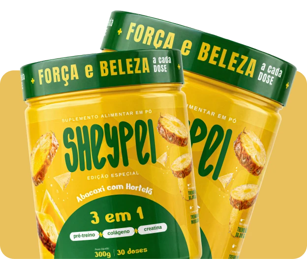 Potes de Sheypei sabor abacaxi com hortelã